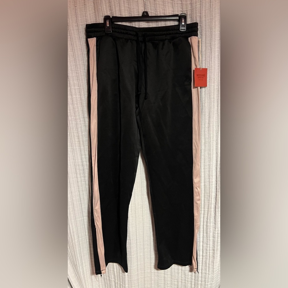 Mossimo Supply Co. Black Track Pants With Pink Stripes
